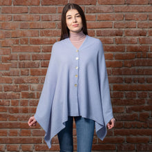 Load image into Gallery viewer, Light Blue Lambswool Button Shawl Tara Irish Clothing