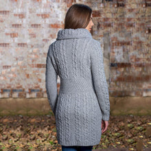 Load image into Gallery viewer, Merino Double Collar Aran Cardigan with Zipper for Ladies
