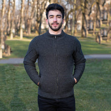 Load image into Gallery viewer, Men's Full Zip Irish Cardigan with Cable Knit Pattern