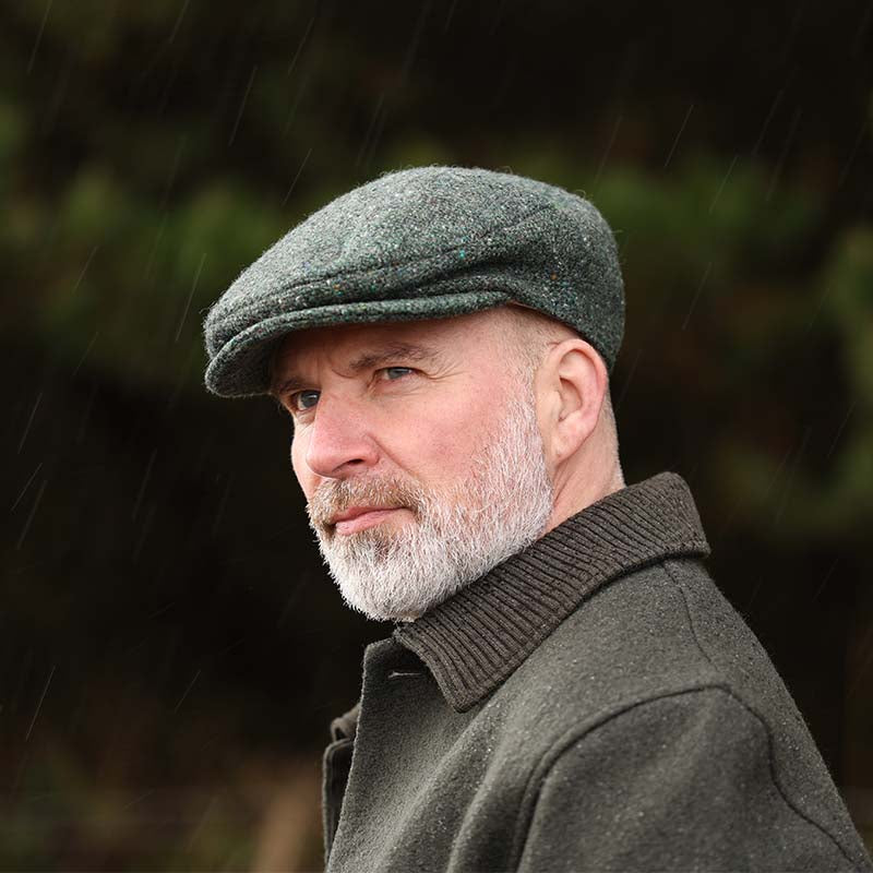 Handcrafted Irish Tweed Flat Cap – Dark Green