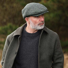 Load image into Gallery viewer, Handcrafted Irish Tweed Flat Cap – Dark Green
