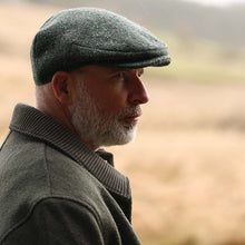 Load image into Gallery viewer, Handcrafted Irish Tweed Flat Cap – Dark Green
