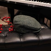 Load image into Gallery viewer, Handcrafted Irish Tweed Flat Cap – Dark Green
