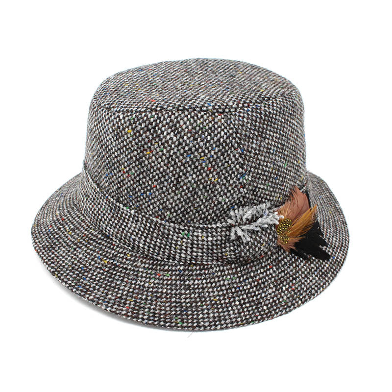 Irish Tweed Walking Hat with Feather