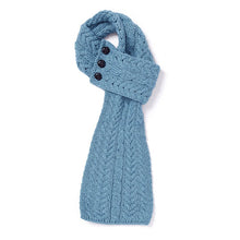 Load image into Gallery viewer, Ladies Merino Cable Knit Loop Scarf with Buttons
