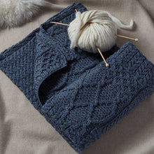 Load image into Gallery viewer, Patchwork Knit Traditional Irish Wool Throw
