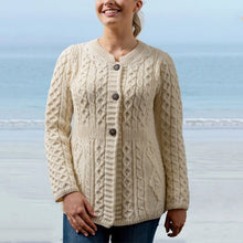 Load image into Gallery viewer, Women&#39;s Buttoned Irish Honeycomb Cardigan
