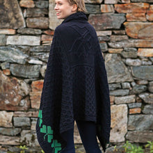 Load image into Gallery viewer, Merino Wool Irish Shamrock Blanket Navy Lifestyle Tara Irish Clothing.com
