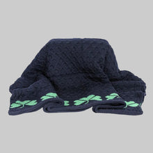 Load image into Gallery viewer, Merino Wool Irish Shamrock Blanket Navy Studio Tara Irish Clothing.com
