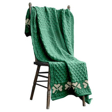 Load image into Gallery viewer, Merino Wool Irish Shamrock Blanket Green Tara Irish Clothing.com

