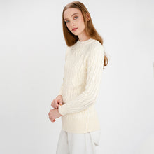 Load image into Gallery viewer, Women&#39;s Lambswool Crew Neck Irish Sweater
