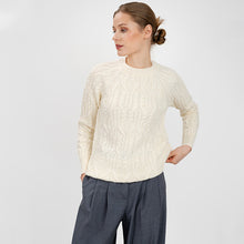 Load image into Gallery viewer, Women&#39;s Lambswool Crew Neck Irish Sweater
