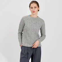 Load image into Gallery viewer, Women&#39;s Lambswool Crew Neck Irish Sweater
