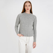 Load image into Gallery viewer, Women&#39;s Lambswool Crew Neck Irish Sweater
