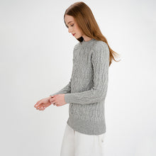 Load image into Gallery viewer, Women&#39;s Lambswool Crew Neck Irish Sweater
