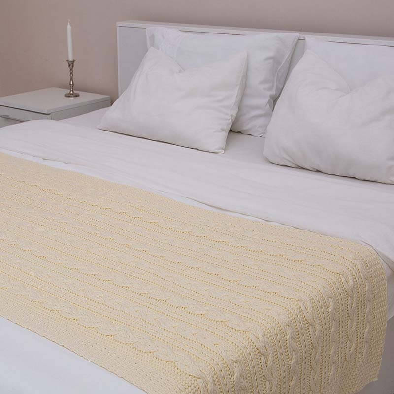 Cable Knit Irish Bed Runner