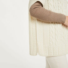 Load image into Gallery viewer, Ladies SuperSoft Merino Wool Aran Knit Buttoned Poncho
