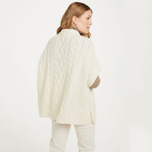 Load image into Gallery viewer, Ladies SuperSoft Merino Wool Aran Knit Buttoned Poncho
