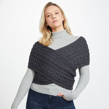 Load image into Gallery viewer, Merino Wool Buttoned Aran Wrap Cardigan
