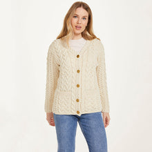 Load image into Gallery viewer, Traditional Irish Cable Knit Ladies Cardigan
