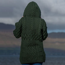 Load image into Gallery viewer, Women&#39;s Aran Pattern Long Hooded Coatigan
