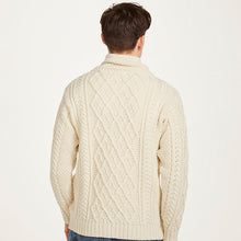 Load image into Gallery viewer, Men&#39;s Merino Wool Aran Sweater with Drawcords
