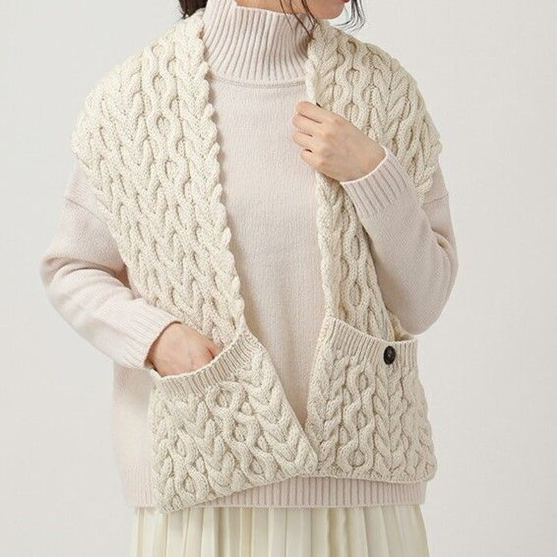 Irish SuperSoft Merino Long Scarf with Pockets