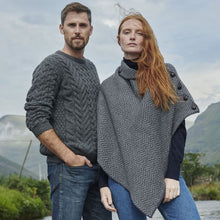 Load image into Gallery viewer, Wool Herringbone Irish Poncho
