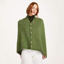 Load image into Gallery viewer, Merino Irish Poncho with Side Buttons
