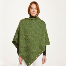 Load image into Gallery viewer, Merino Irish Poncho with Side Buttons
