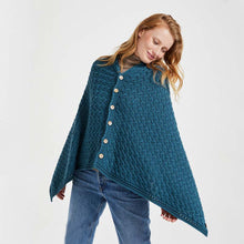 Load image into Gallery viewer, Merino Irish Poncho with Side Buttons
