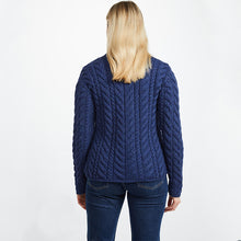 Load image into Gallery viewer, SuperSoft Merino Aran Cable Knit Asymmetric Cardigan

