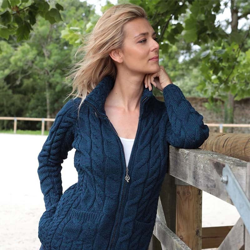 Ladies Irish Zip Cardigan