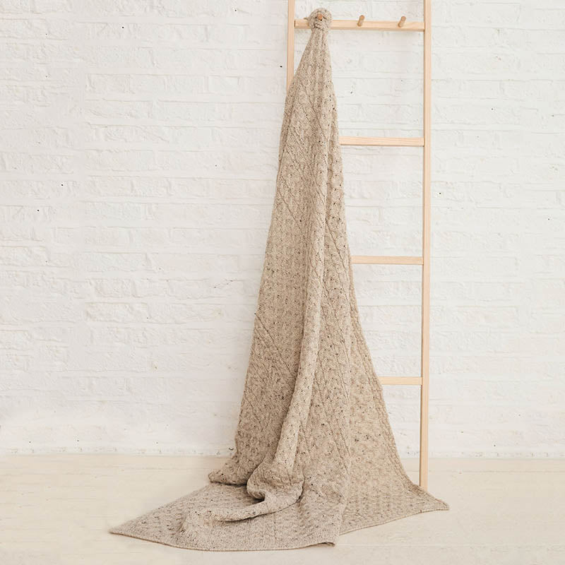 Traditional Honeycomb Knit Irish Wool Blanket