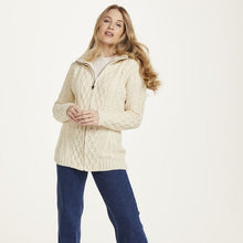 Load image into Gallery viewer, Women&#39;s Merino Wool Aran A-Line Cardigan
