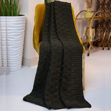 Load image into Gallery viewer, Classic Basket Pattern Aran Fisherman Blanket
