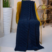 Load image into Gallery viewer, Classic Basket Pattern Aran Fisherman Blanket
