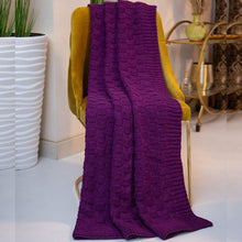 Load image into Gallery viewer, Classic Basket Pattern Aran Fisherman Blanket
