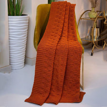 Load image into Gallery viewer, Classic Basket Pattern Aran Fisherman Blanket

