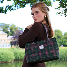 Load image into Gallery viewer, Green Plaid Ladies Tweed Handbag
