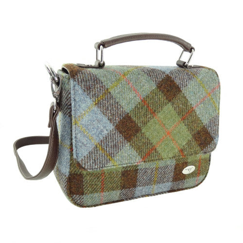 Green Plaid Harris Tweed Square Ladies Shoulder Bag