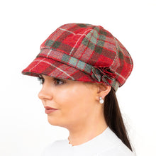 Load image into Gallery viewer, Women&#39;s Tweed Newsboy Hat with Rose

