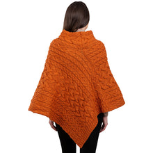 Load image into Gallery viewer, Ladies Aran Fisherman Poncho with Buttons

