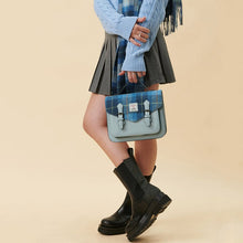 Load image into Gallery viewer, Handcrafted Harris Tweed &amp; Leather Medium Calton Satchel
