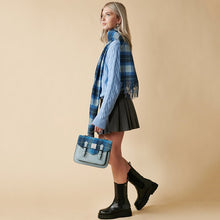 Load image into Gallery viewer, Handcrafted Harris Tweed &amp; Leather Medium Calton Satchel
