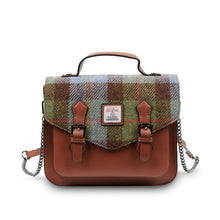 Load image into Gallery viewer, Handcrafted Harris Tweed &amp; Leather Medium Calton Satchel
