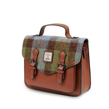 Load image into Gallery viewer, Handcrafted Harris Tweed &amp; Leather Medium Calton Satchel
