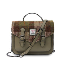 Load image into Gallery viewer, Handcrafted Harris Tweed &amp; Leather Medium Calton Satchel
