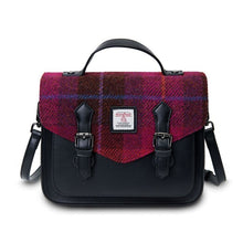 Load image into Gallery viewer, Handcrafted Harris Tweed &amp; Leather Medium Calton Satchel
