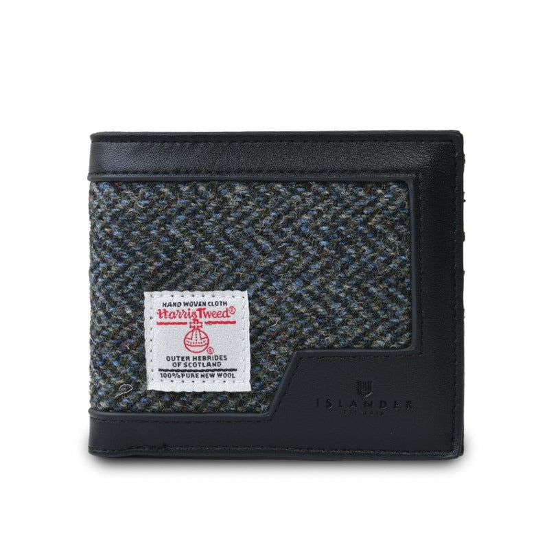 Handwoven Harris Tweed and Leather Wallet for Men